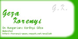 geza korenyi business card
